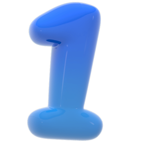 one blue