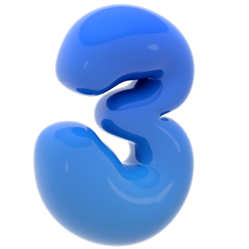 three blue